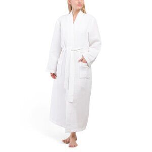 KASSASPA White Cotton Waffle Knit Spa Robe